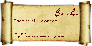Csetneki Leander névjegykártya